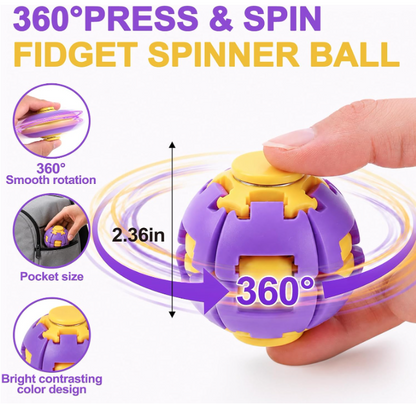 Press to Spin Fidget Spinner HelixCore Rotating Stress Ball Fidget Toy SS617-1! (12PC)