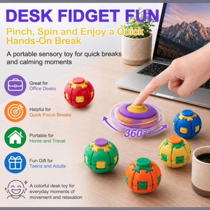 Press to Spin Fidget Spinner HelixCore Rotating Stress Ball Fidget Toy ME364. (24PC)