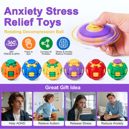 Press to Spin Fidget Spinner HelixCore Rotating Stress Ball Fidget Toy SS617-1! (12PC)