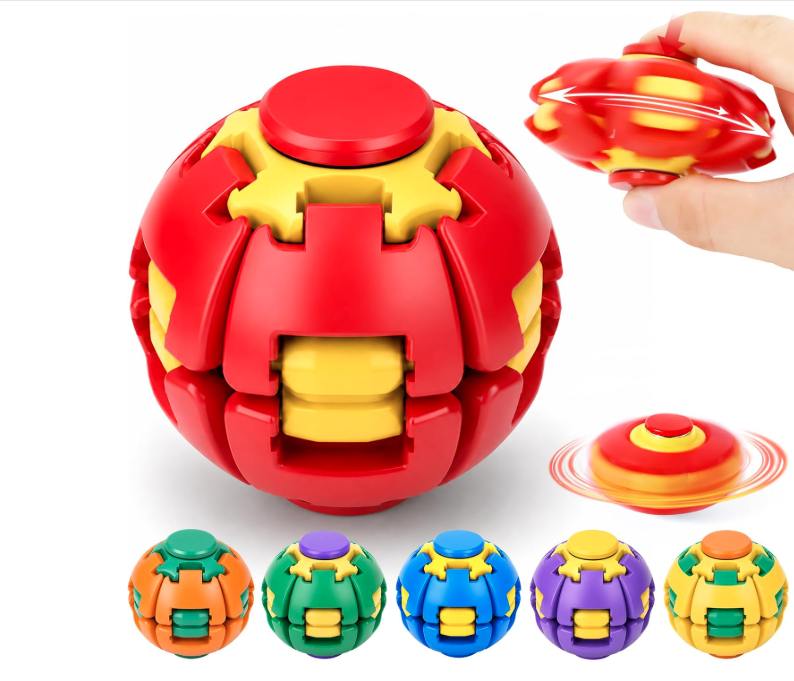 Press to Spin Fidget Spinner HelixCore Rotating Stress Ball Fidget Toy JT6723-5 (24PC)