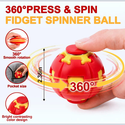 Press to Spin Fidget Spinner HelixCore Rotating Stress Ball Fidget Toy JT6723-5. (24PC)