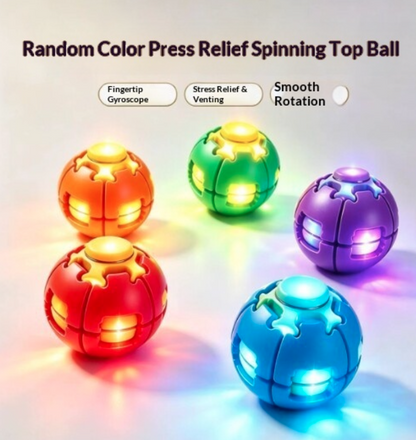 Press Spin Glowing 3D Fingertip Spinner Stress Relief Rotating Light Up Toy QY311 (24PC)