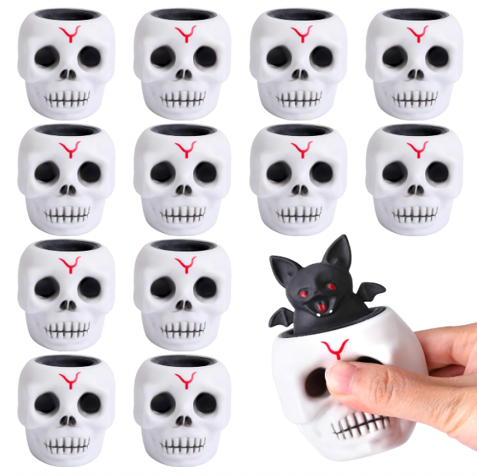 Halloween Skull Squishy Toy JT6803-7 (12PC)