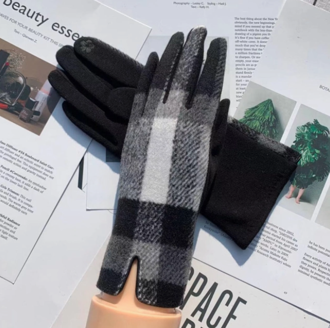 Women's Plaid Gloves Touch Screen Gloves GL6830-1 (12PAIR)