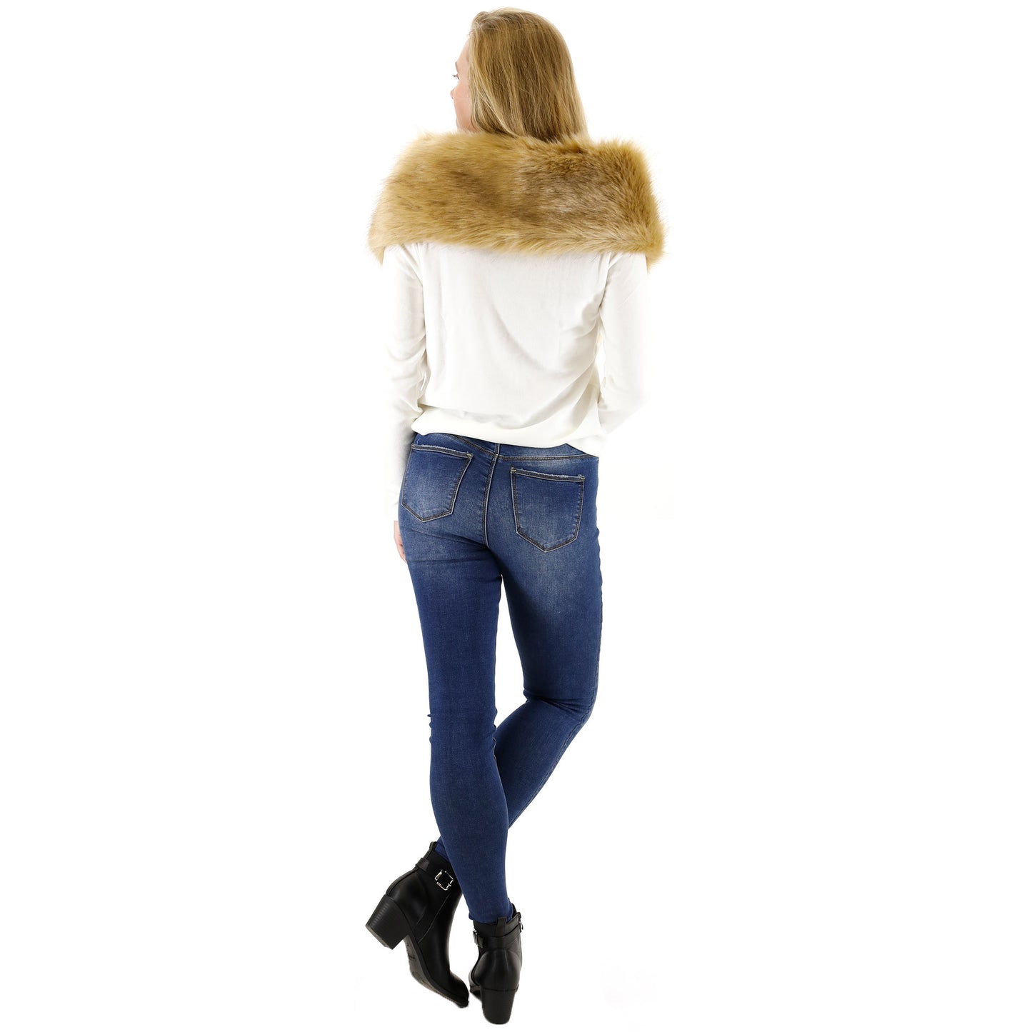 FAUX FUR SHAWL NARROW P7240 (3PC)