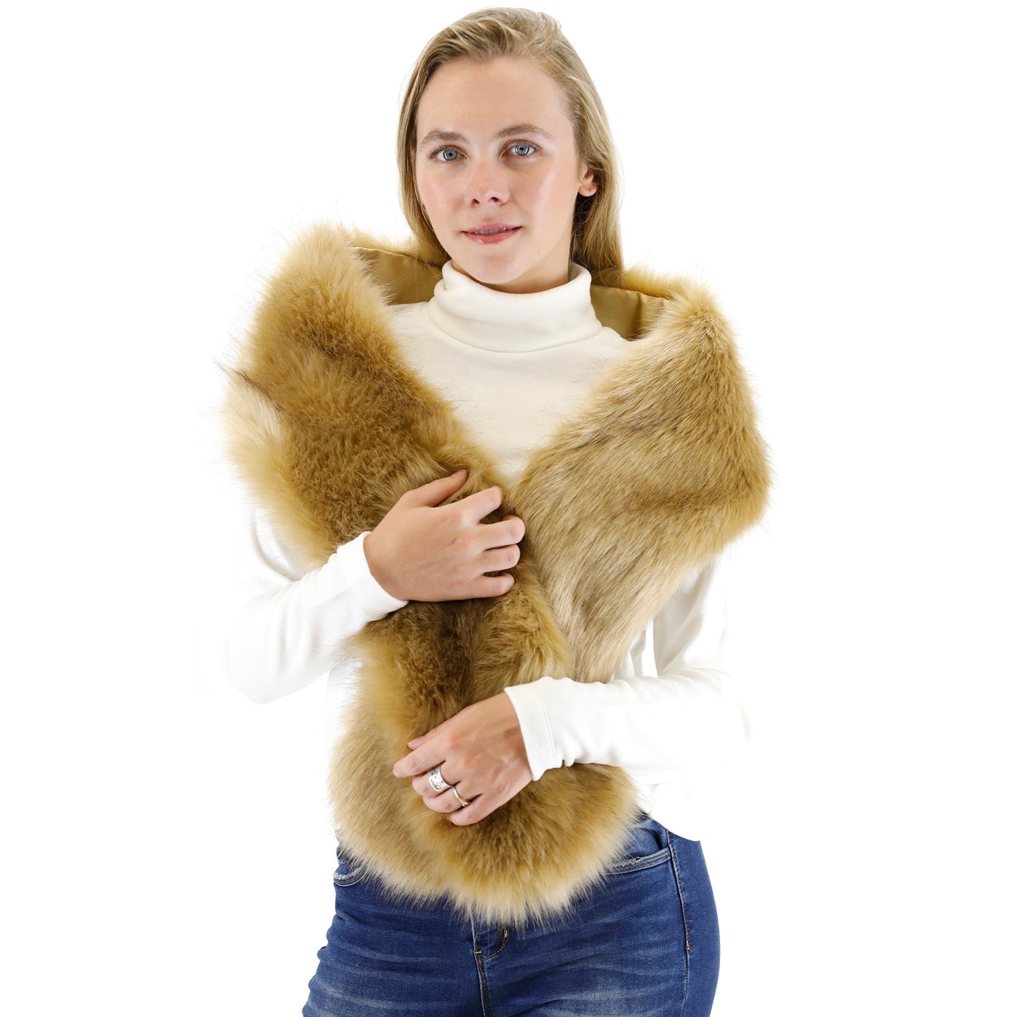 FAUX FUR SHAWL NARROW P7240 (3PC)
