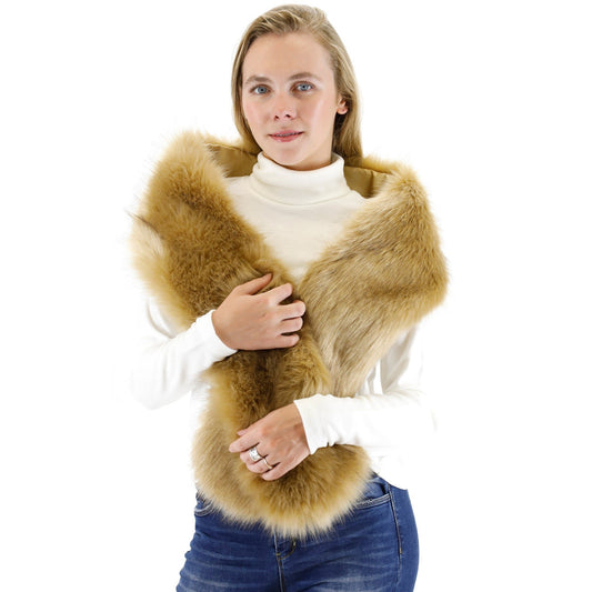 FAUX FUR SHAWL NARROW P7240 (3PC)