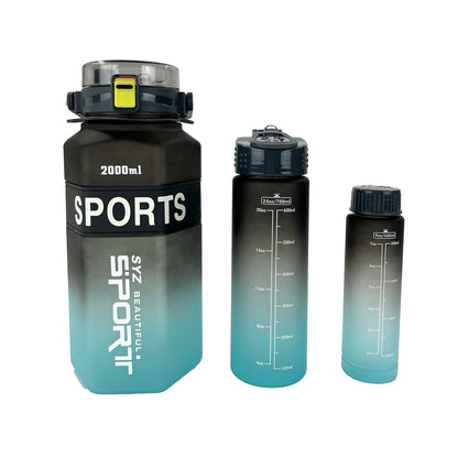 Motivational Fitness Sports Water Bottle 3 Sets TU3714-12 (12PC)