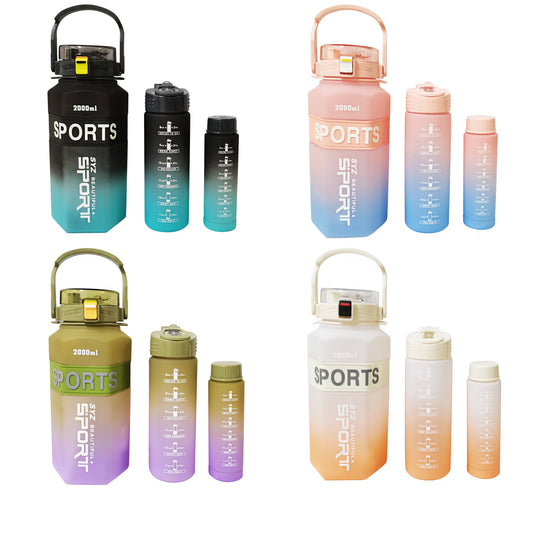 Motivational Fitness Sports Water Bottle 3 Sets TU3714-12 (12PC)