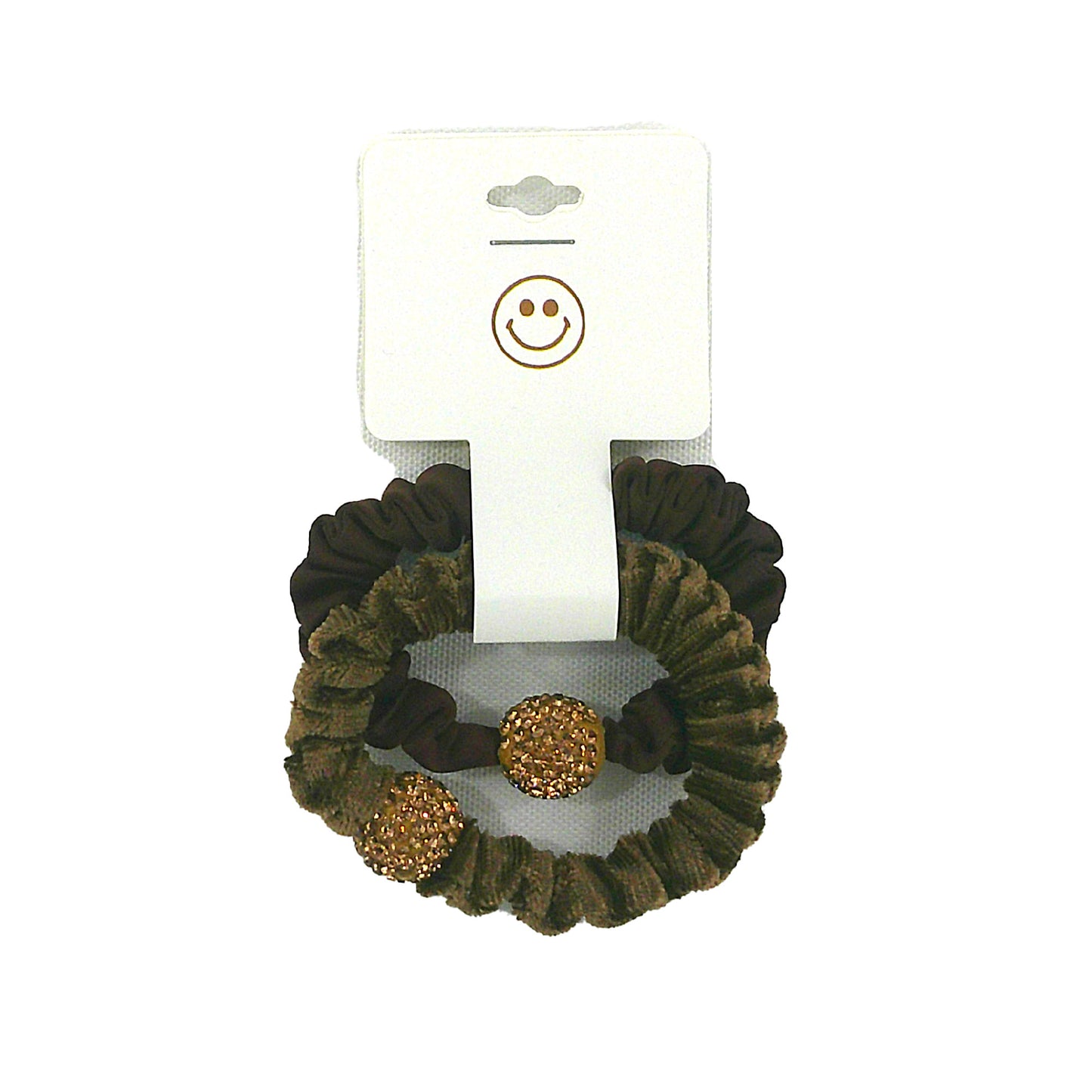 RHINESTONE BALL SCRUNCHIES BR31208-1 (12PC)