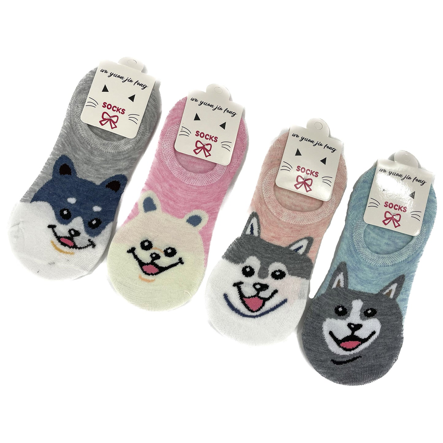 Women's Cute Shiba Dog Cartoon Fake Socks SS3208-107. (12PC)