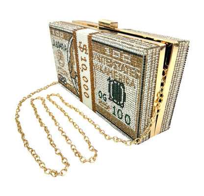 Dollar Graphic Rhinestone Evening Bag FB7246 (1pc)