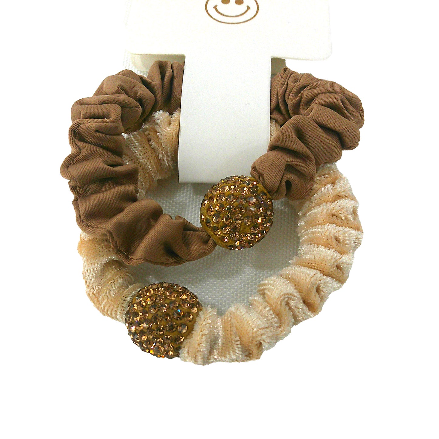 RHINESTONE BALL SCRUNCHIES BR31208-1 (12PC)