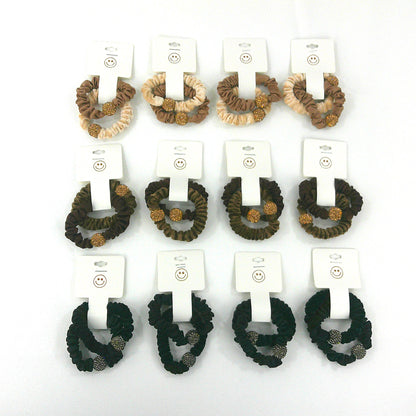 RHINESTONE BALL SCRUNCHIES BR31208-1 (12PC)