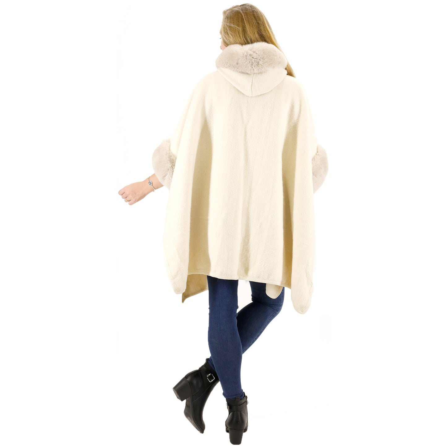 FUR HOODIE SHAWL P183 (3PC)