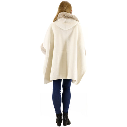 FUR POCKET HOODIE SHAWL P4028 (3PC)