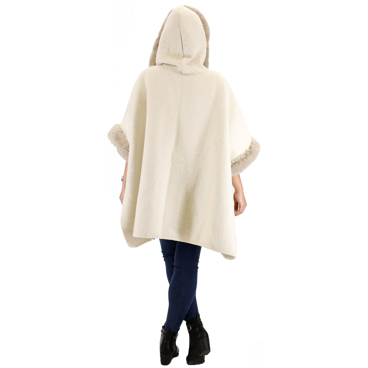 FUR POCKET HOODIE SHAWL P4028 (3PC)