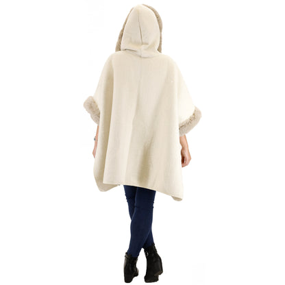 FUR POCKET HOODIE SHAWL P4028 (3PC)