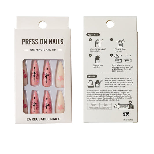 Multi Design Stiletto Fake Nail Set W936 (12PC)
