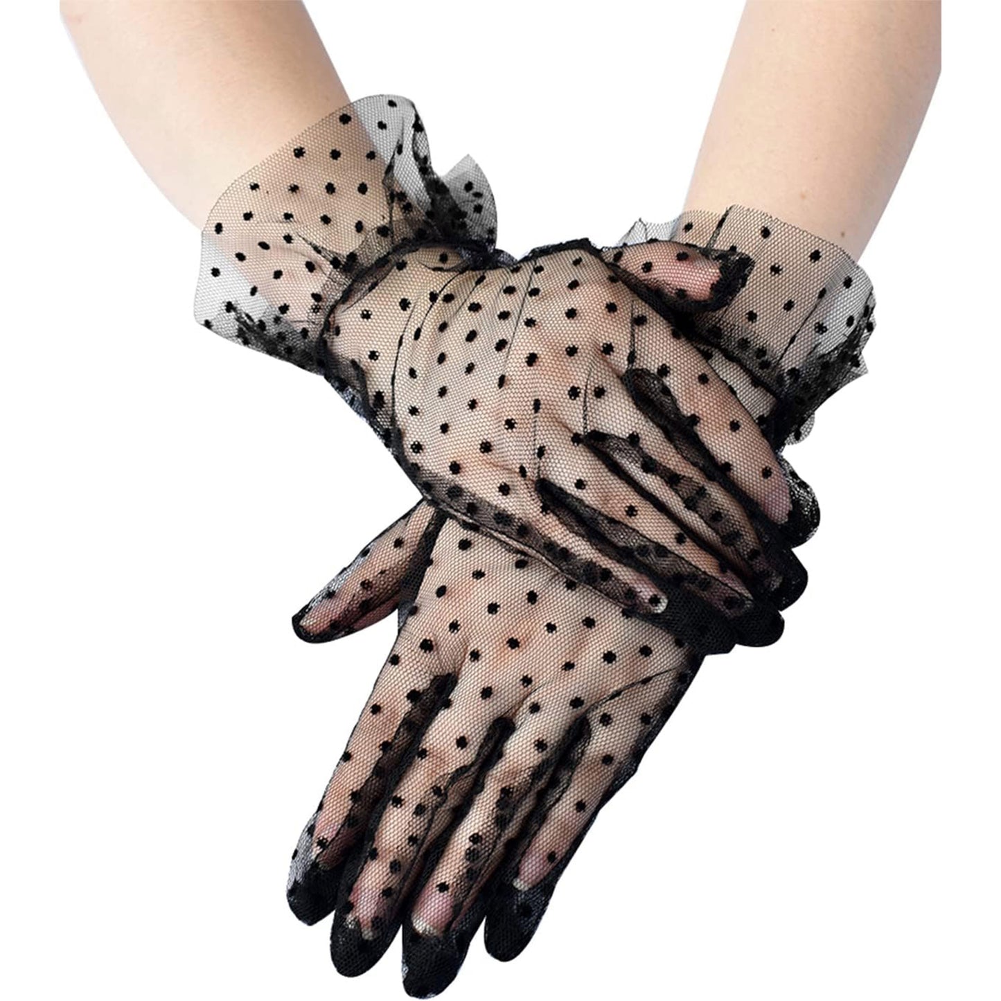 Dot Pattern Mesh Gloves WG126 (6pc)