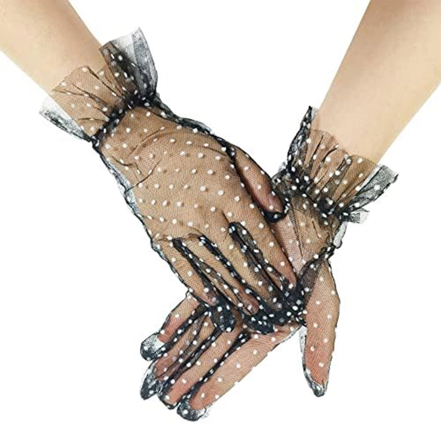 Dot Pattern Mesh Gloves WG126 (6pc)