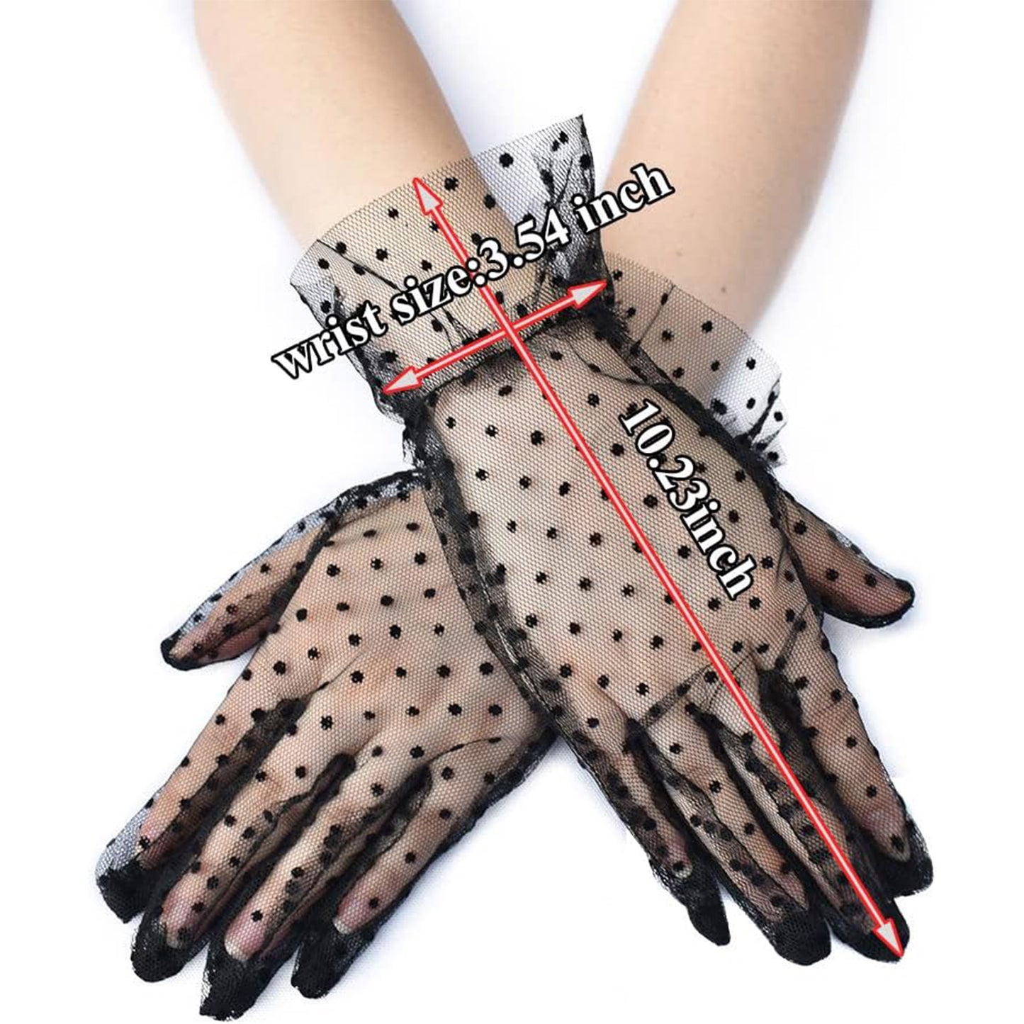 Dot Pattern Mesh Gloves WG126 (6pc)