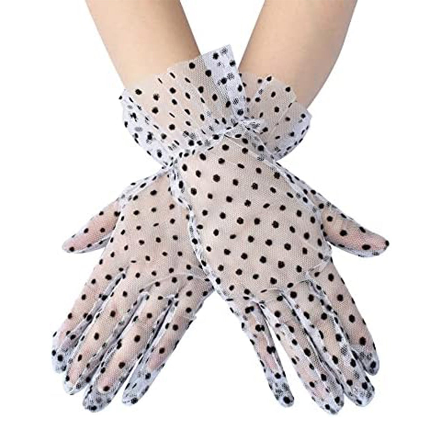 Dot Pattern Mesh Gloves WG126 (6pc)