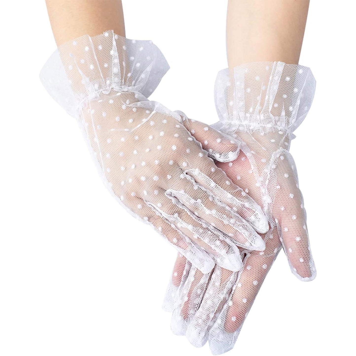 Dot Pattern Mesh Gloves WG126 (6pc)