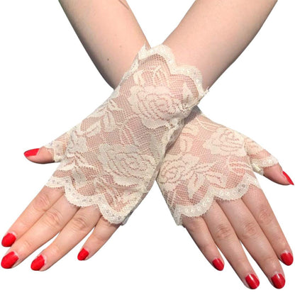Flower Mesh Fingerless Gloves WG128 (10pc)