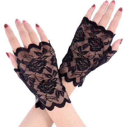 Flower Mesh Fingerless Gloves WG128 (10pc)