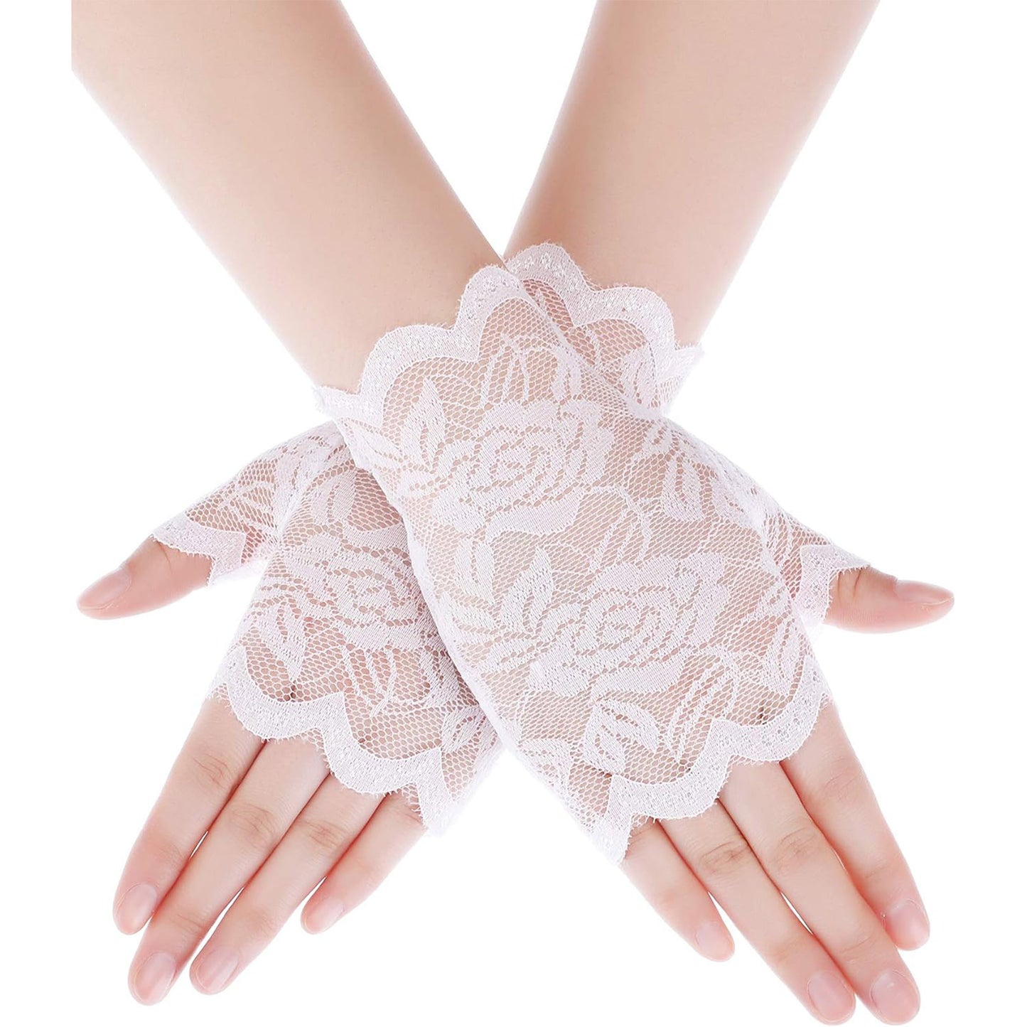 Flower Mesh Fingerless Gloves WG128 (10pc)