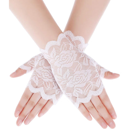 Flower Mesh Fingerless Gloves WG128 (10pc)