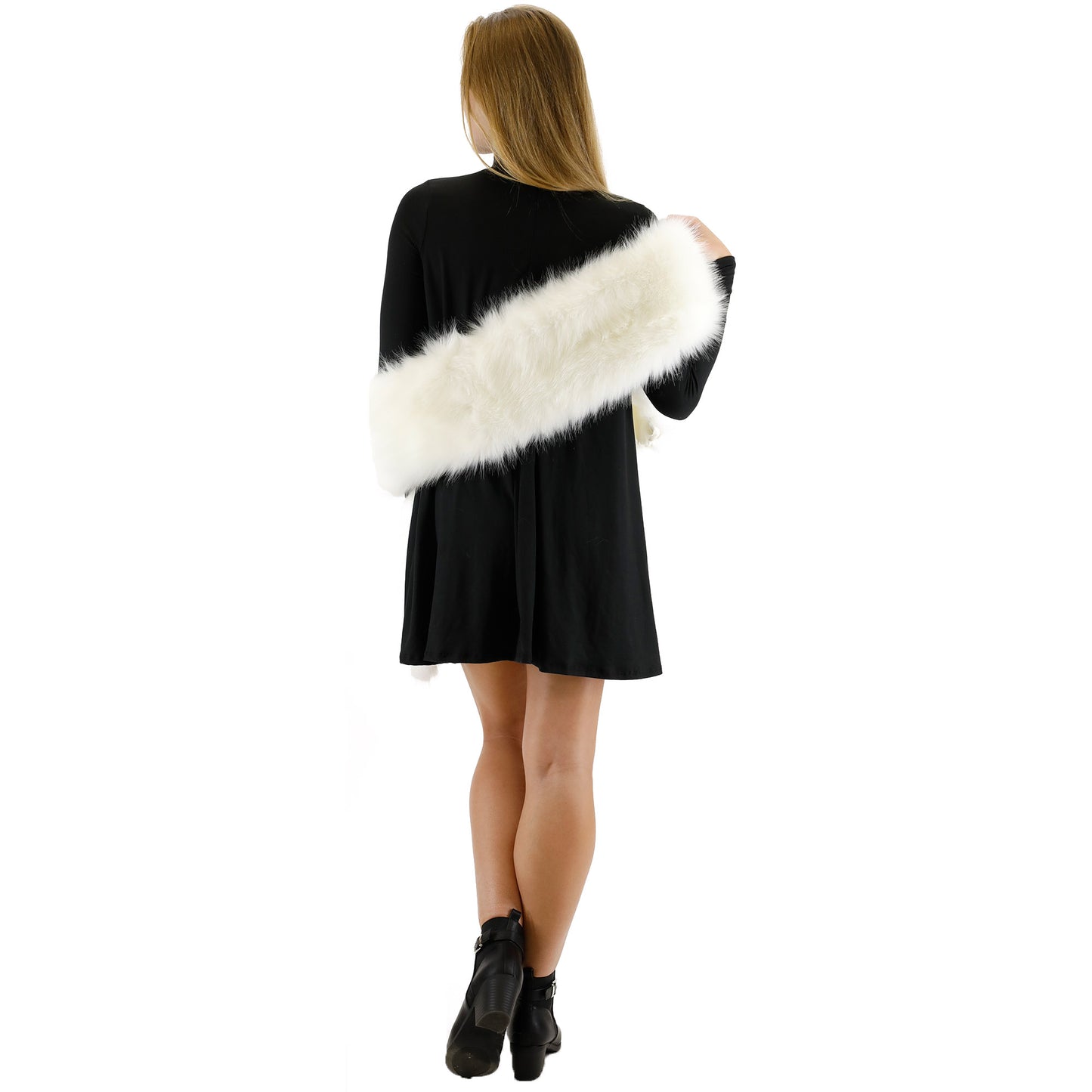 FAUX FUR SHAWL NARROW P7240 (3PC)