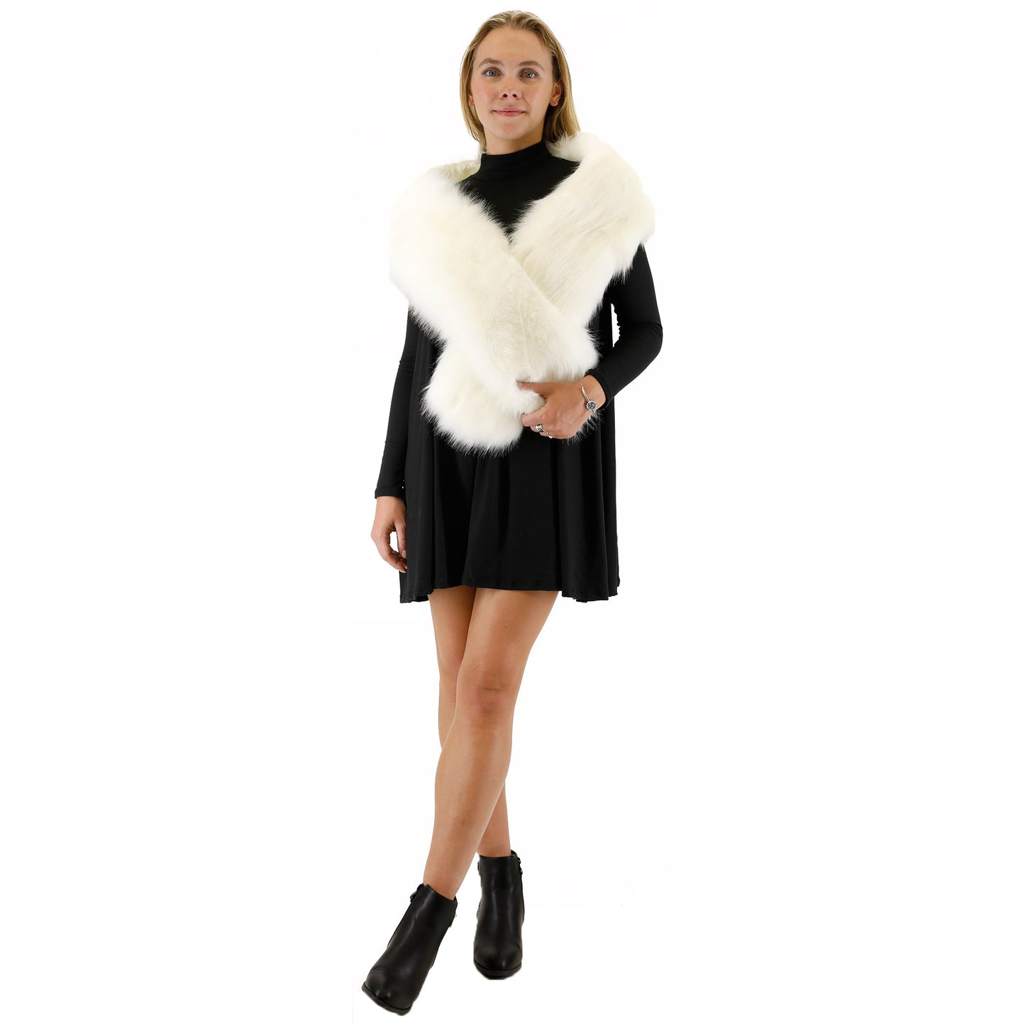 FAUX FUR SHAWL NARROW P7240 (3PC)