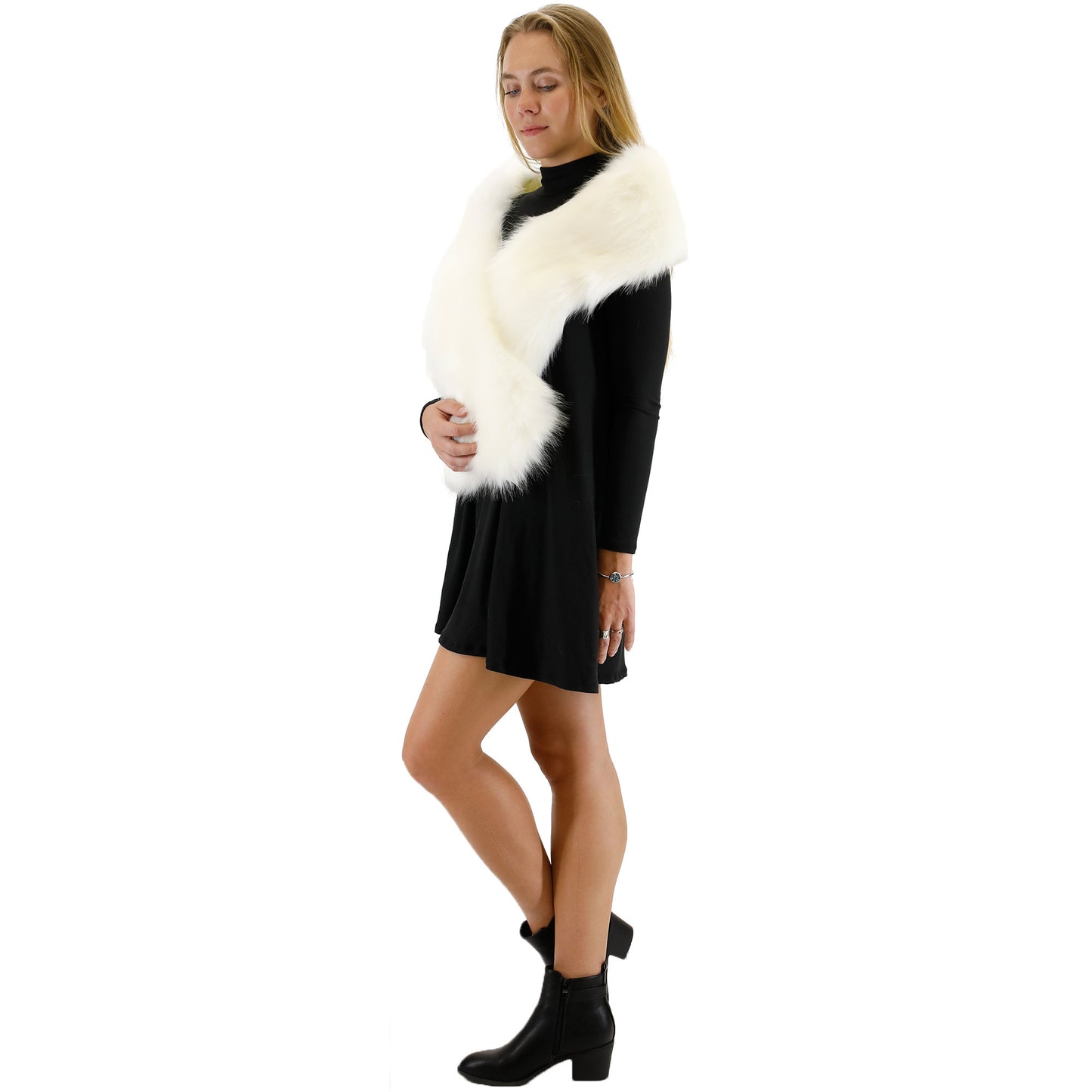 FAUX FUR SHAWL NARROW P7240 (3PC)