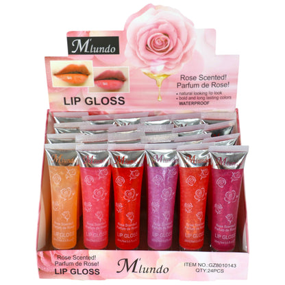 Miundo Rose Scented Lip Gloss GZ8010143 .(24PC)