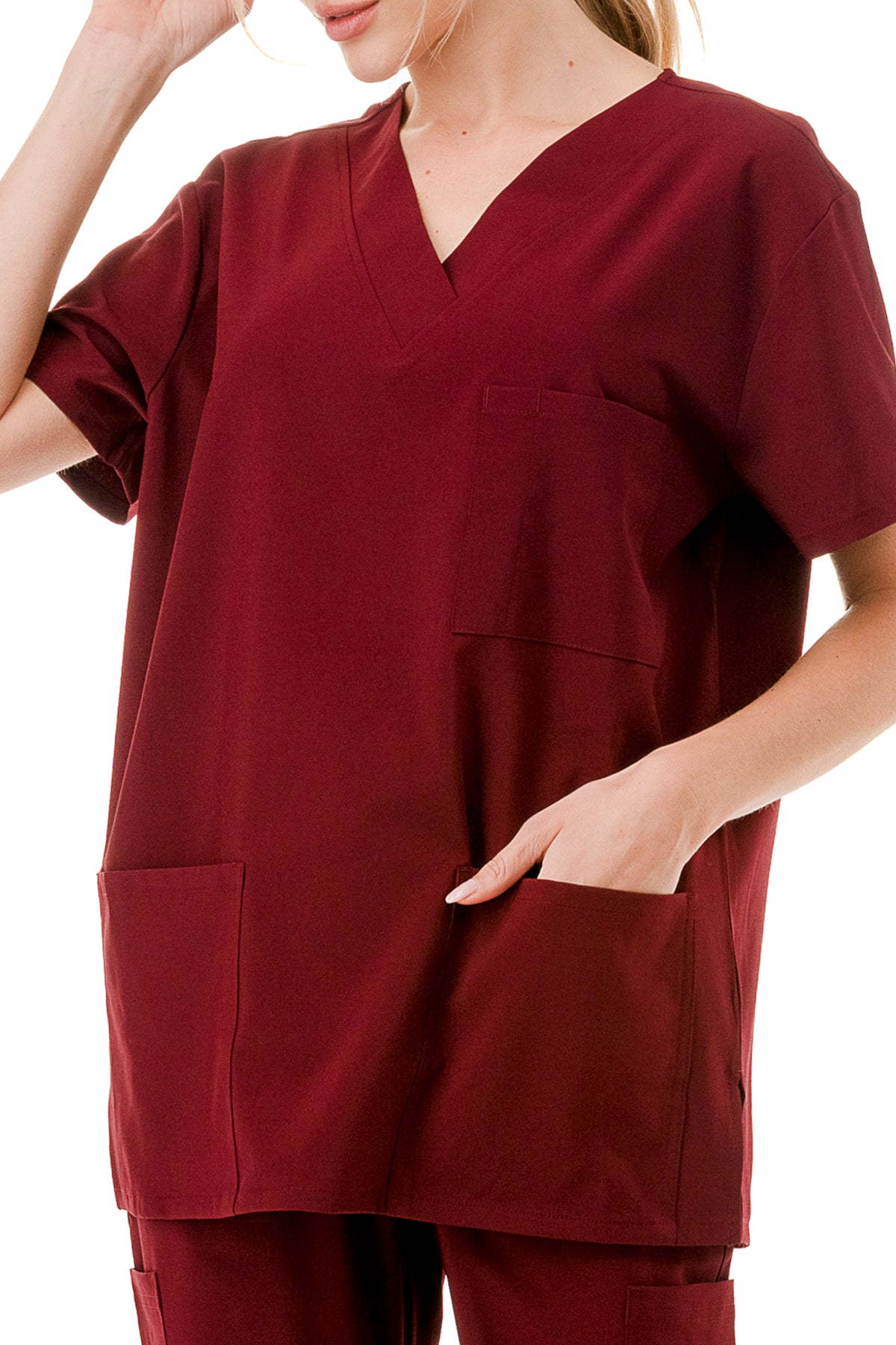 WOMEN'S SCRUBS MEDICAL NURSING UNIFORM SET UN0147BU (MIN 2 SET)