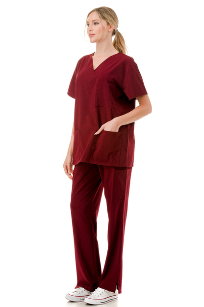 WOMEN'S SCRUBS MEDICAL NURSING UNIFORM SET UN0147BU (MIN 2 SET)