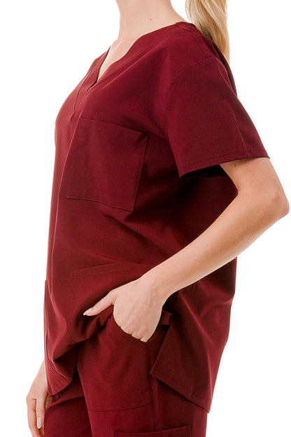 WOMEN'S SCRUBS MEDICAL NURSING UNIFORM SET UN0147BU (MIN 2 SET)