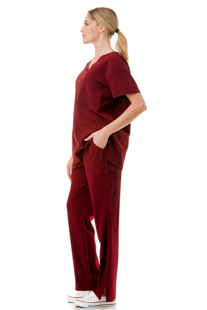WOMEN'S SCRUBS MEDICAL NURSING UNIFORM SET UN0147BU (MIN 2 SET)