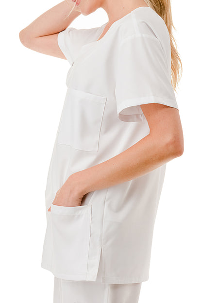 WOMEN'S SCRUBS MEDICAL NURSING UNIFORM SET UN0147WH (MIN 2 SET)