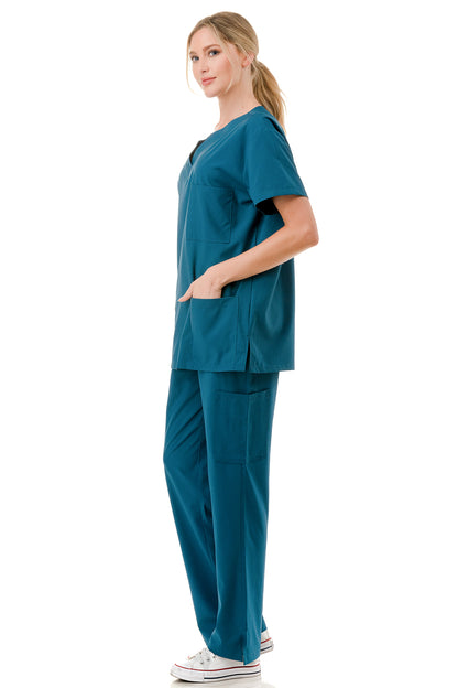 WOMEN'S SCRUBS MEDICAL NURSING UNIFORM SET UN0147TL (MIN 2 SET)