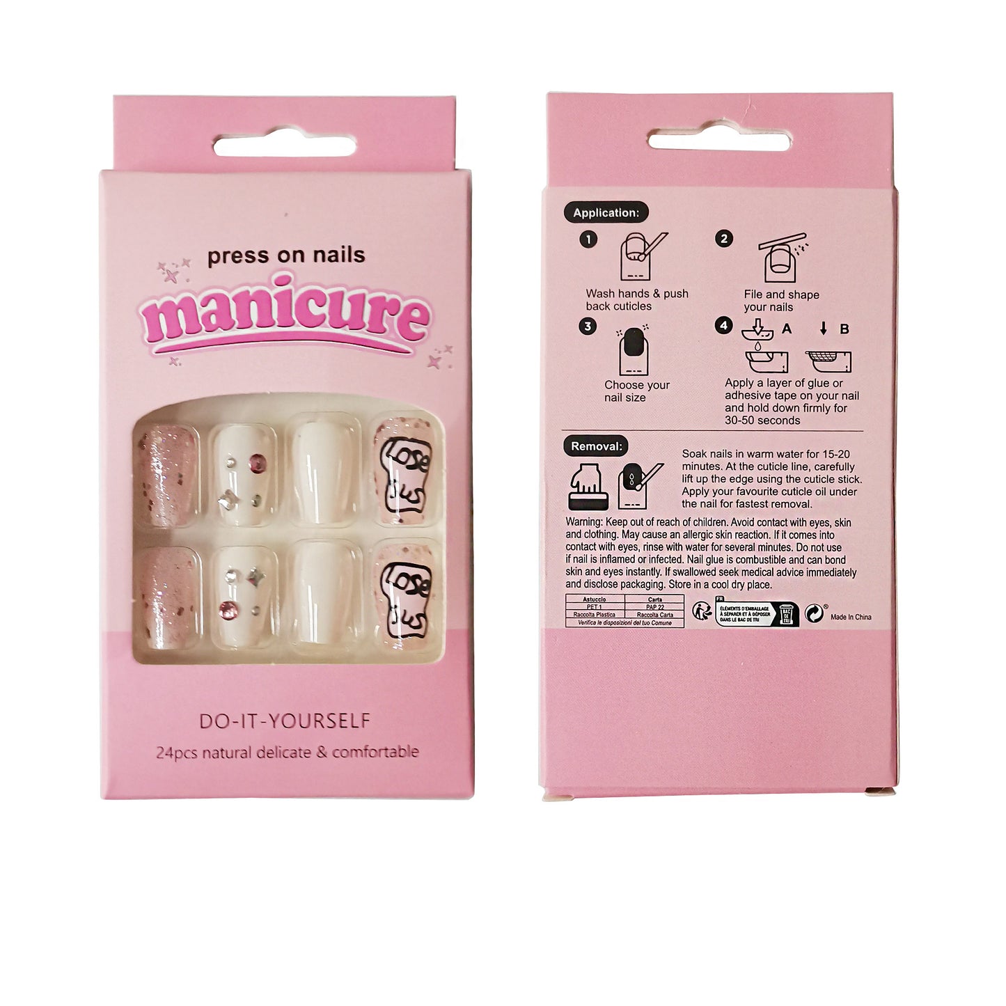 Multi Design Ballerina Fake Nail Set Z769 (12PC)