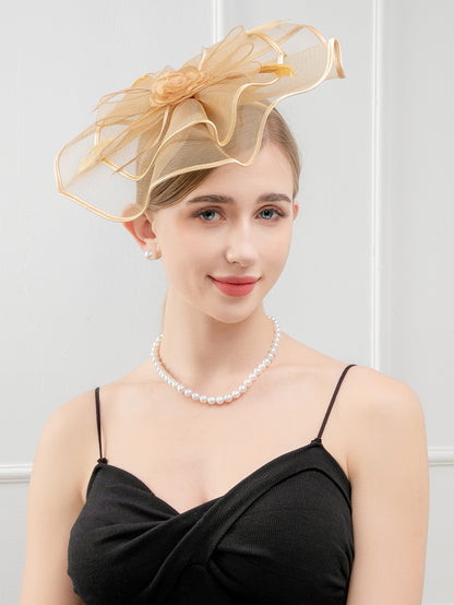 Fascinator Kentucky Derby & Tea Party Flower Feather Hat FF812.(3PC)