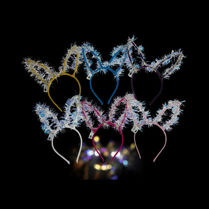 Led Bunny Ear Light up Tinsel Headband JH5828-3 (12PC)