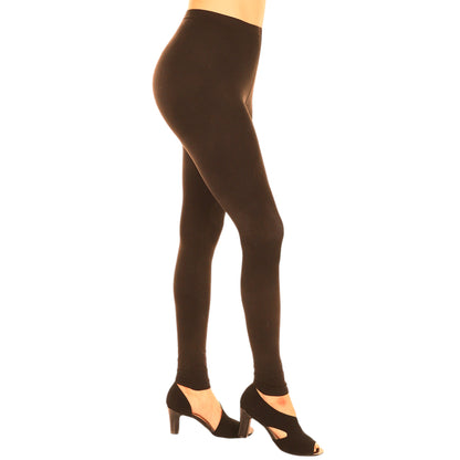 Elasticized Waistband Brown Leggings LGR2 (6PC)