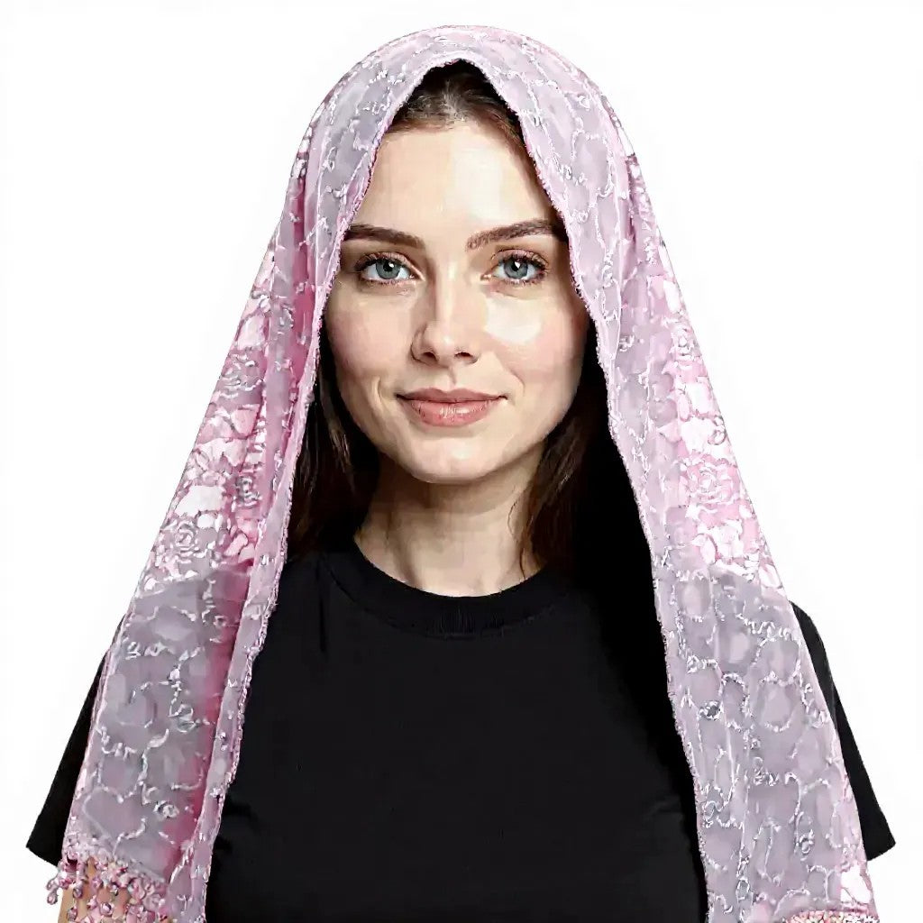 Rose Pattern Lace Scarves Church Veil SS629 (12pcs)