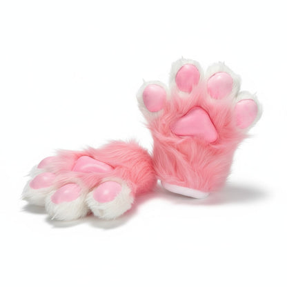 Faux Fur Cat Paws Furry Gloves Animal Mittens GE5829-1 (12PAIR)