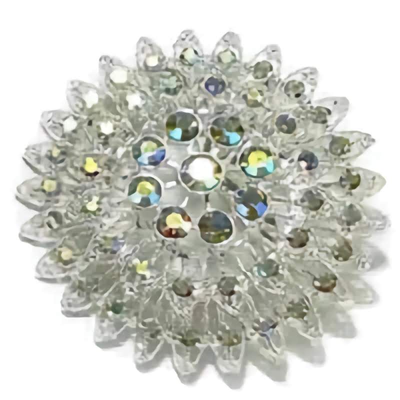 Rhinestone Flower Brooch BC0427-7 (12PC)