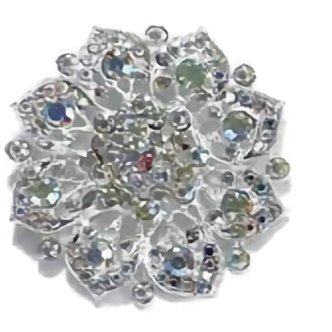 Rhinestone Flower Brooch BC0427-6 (12PC)